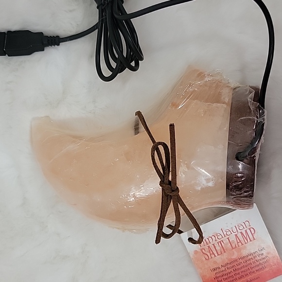 HIMALAYAN SALT LAMP - MOON LIGHT NATURAL POLISHED STONE (SALTLMP) Peach - Picture 2 of 7